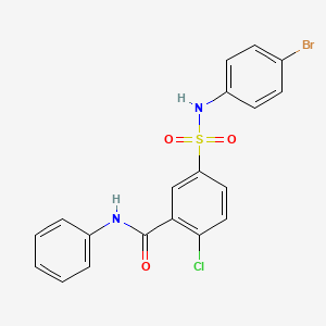molecular formula C19H14BrClN2O3S B3449136 5-[(4-bromophenyl)sulfamoyl]-2-chloro-N-phenylbenzamide 