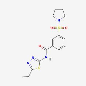 molecular formula C15H18N4O3S2 B3449230 N-(5-ethyl-1,3,4-thiadiazol-2-yl)-3-(1-pyrrolidinylsulfonyl)benzamide 