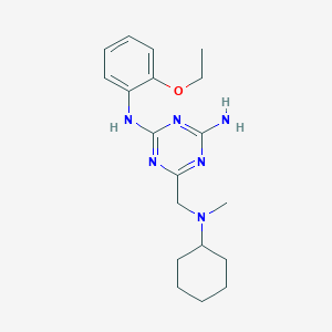 molecular formula C19H28N6O B3449283 6-{[cyclohexyl(methyl)amino]methyl}-N-(2-ethoxyphenyl)-1,3,5-triazine-2,4-diamine 