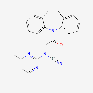 molecular formula C23H21N5O B3449300 N-[2-(10,11-dihydro-5H-dibenzo[b,f]azepin-5-yl)-2-oxoethyl]-N-(4,6-dimethyl-2-pyrimidinyl)cyanamide 