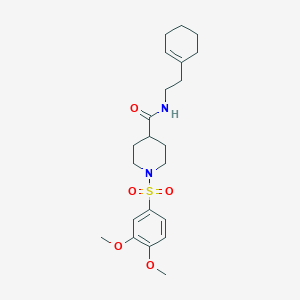 molecular formula C22H32N2O5S B3449334 N-[2-(cyclohexen-1-yl)ethyl]-1-(3,4-dimethoxyphenyl)sulfonylpiperidine-4-carboxamide 