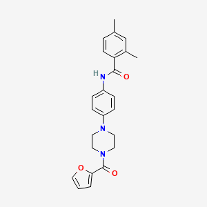 molecular formula C24H25N3O3 B3449338 N-[4-[4-(furan-2-carbonyl)piperazin-1-yl]phenyl]-2,4-dimethylbenzamide 