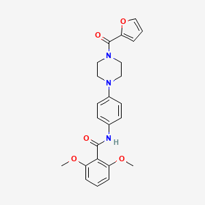 molecular formula C24H25N3O5 B3449342 N-{4-[4-(2-furoyl)-1-piperazinyl]phenyl}-2,6-dimethoxybenzamide 