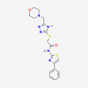 molecular formula C19H22N6O2S2 B3449441 2-{[4-methyl-5-(4-morpholinylmethyl)-4H-1,2,4-triazol-3-yl]thio}-N-(4-phenyl-1,3-thiazol-2-yl)acetamide 