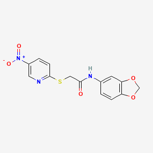 molecular formula C14H11N3O5S B3449448 N-1,3-benzodioxol-5-yl-2-[(5-nitro-2-pyridinyl)thio]acetamide 