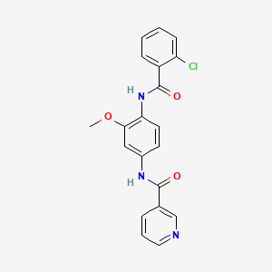 molecular formula C20H16ClN3O3 B3449452 N-{4-[(2-chlorobenzoyl)amino]-3-methoxyphenyl}nicotinamide 