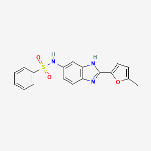 molecular formula C18H15N3O3S B3449462 N-[2-(5-methyl-2-furyl)-1H-benzimidazol-5-yl]benzenesulfonamide 
