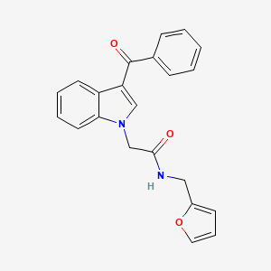 molecular formula C22H18N2O3 B3449488 2-(3-benzoyl-1H-indol-1-yl)-N-(2-furylmethyl)acetamide 