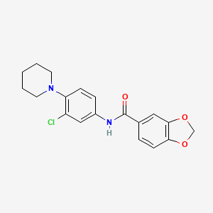 molecular formula C19H19ClN2O3 B3449715 N-[3-chloro-4-(piperidin-1-yl)phenyl]-1,3-benzodioxole-5-carboxamide 