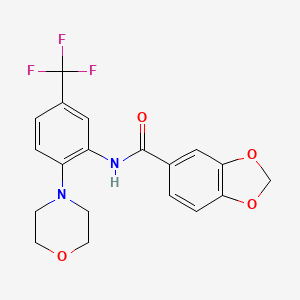 molecular formula C19H17F3N2O4 B3449716 N-[2-(4-morpholinyl)-5-(trifluoromethyl)phenyl]-1,3-benzodioxole-5-carboxamide 
