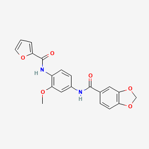 molecular formula C20H16N2O6 B3449720 N-[4-(2-furoylamino)-3-methoxyphenyl]-1,3-benzodioxole-5-carboxamide 