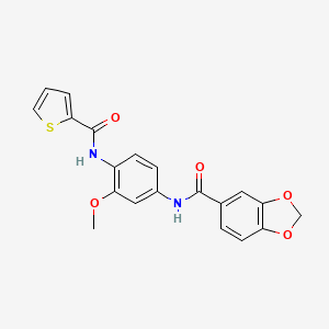 molecular formula C20H16N2O5S B3449721 N-{3-methoxy-4-[(2-thienylcarbonyl)amino]phenyl}-1,3-benzodioxole-5-carboxamide 
