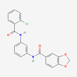 molecular formula C21H15ClN2O4 B3449724 N-{3-[(2-chlorobenzoyl)amino]phenyl}-1,3-benzodioxole-5-carboxamide 