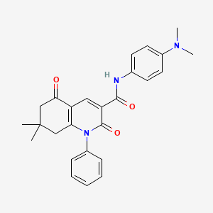molecular formula C26H27N3O3 B3449793 N~3~-[4-(DIMETHYLAMINO)PHENYL]-7,7-DIMETHYL-2,5-DIOXO-1-PHENYL-1,2,5,6,7,8-HEXAHYDRO-3-QUINOLINECARBOXAMIDE 