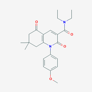 molecular formula C23H28N2O4 B3449802 N~3~,N~3~-DIETHYL-1-(4-METHOXYPHENYL)-7,7-DIMETHYL-2,5-DIOXO-1,2,5,6,7,8-HEXAHYDRO-3-QUINOLINECARBOXAMIDE 
