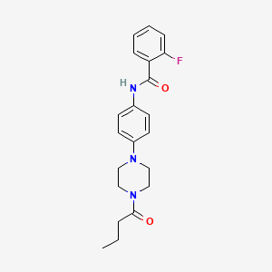 molecular formula C21H24FN3O2 B3449848 N-[4-(4-butanoylpiperazin-1-yl)phenyl]-2-fluorobenzamide 