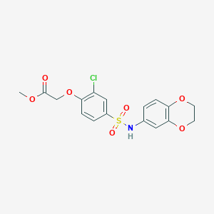 molecular formula C17H16ClNO7S B3449859 methyl {2-chloro-4-[(2,3-dihydro-1,4-benzodioxin-6-ylamino)sulfonyl]phenoxy}acetate 
