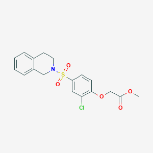 molecular formula C18H18ClNO5S B3449874 methyl [2-chloro-4-(3,4-dihydro-2(1H)-isoquinolinylsulfonyl)phenoxy]acetate 