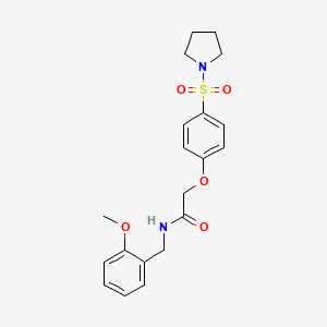 molecular formula C20H24N2O5S B3449893 N-(2-methoxybenzyl)-2-[4-(1-pyrrolidinylsulfonyl)phenoxy]acetamide 
