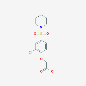 molecular formula C15H20ClNO5S B3449901 methyl {2-chloro-4-[(4-methyl-1-piperidinyl)sulfonyl]phenoxy}acetate 