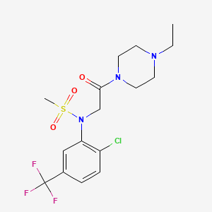 molecular formula C16H21ClF3N3O3S B3449941 N-[2-chloro-5-(trifluoromethyl)phenyl]-N-[2-(4-ethyl-1-piperazinyl)-2-oxoethyl]methanesulfonamide 