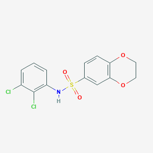 molecular formula C14H11Cl2NO4S B3449957 N-(2,3-dichlorophenyl)-2,3-dihydro-1,4-benzodioxine-6-sulfonamide 