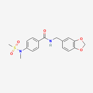 molecular formula C17H18N2O5S B3449963 N-(1,3-benzodioxol-5-ylmethyl)-4-[methyl(methylsulfonyl)amino]benzamide 