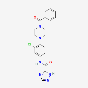 molecular formula C20H19ClN6O2 B3449995 N-[4-(4-benzoyl-1-piperazinyl)-3-chlorophenyl]-1H-1,2,4-triazole-3-carboxamide 