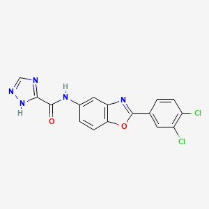 molecular formula C16H9Cl2N5O2 B3450002 N-[2-(3,4-dichlorophenyl)-1,3-benzoxazol-5-yl]-1H-1,2,4-triazole-3-carboxamide 