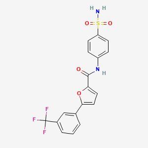 molecular formula C18H13F3N2O4S B3450027 N-(4-sulfamoylphenyl)-5-[3-(trifluoromethyl)phenyl]furan-2-carboxamide 