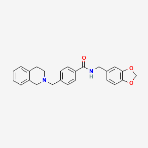 molecular formula C25H24N2O3 B3450036 N-[(2H-1,3-BENZODIOXOL-5-YL)METHYL]-4-[(1,2,3,4-TETRAHYDROISOQUINOLIN-2-YL)METHYL]BENZAMIDE 