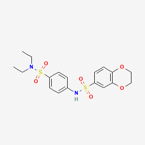 molecular formula C18H22N2O6S2 B3450052 N-[4-(diethylsulfamoyl)phenyl]-2,3-dihydro-1,4-benzodioxine-6-sulfonamide 