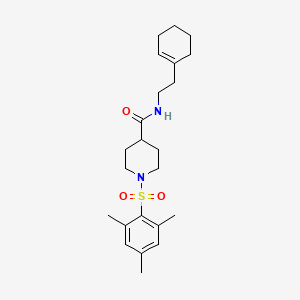 molecular formula C23H34N2O3S B3450068 N-[2-(cyclohex-1-en-1-yl)ethyl]-1-[(2,4,6-trimethylphenyl)sulfonyl]piperidine-4-carboxamide 