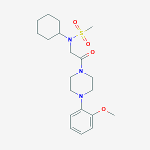molecular formula C20H31N3O4S B3450085 N-cyclohexyl-N-[2-[4-(2-methoxyphenyl)piperazin-1-yl]-2-oxoethyl]methanesulfonamide 