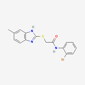 molecular formula C16H14BrN3OS B3450127 N-(2-BROMOPHENYL)-2-[(5-METHYL-1H-1,3-BENZODIAZOL-2-YL)SULFANYL]ACETAMIDE 