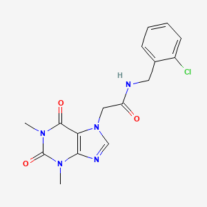 molecular formula C16H16ClN5O3 B3450145 N-(2-chlorobenzyl)-2-(1,3-dimethyl-2,6-dioxo-1,2,3,6-tetrahydro-7H-purin-7-yl)acetamide 