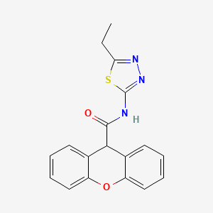 molecular formula C18H15N3O2S B3450152 N-(5-ethyl-1,3,4-thiadiazol-2-yl)-9H-xanthene-9-carboxamide 