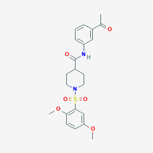 molecular formula C22H26N2O6S B3450166 N-(3-acetylphenyl)-1-(2,5-dimethoxyphenyl)sulfonylpiperidine-4-carboxamide 