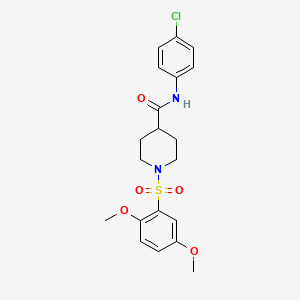 molecular formula C20H23ClN2O5S B3450174 N-(4-chlorophenyl)-1-(2,5-dimethoxyphenyl)sulfonylpiperidine-4-carboxamide 