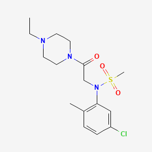 molecular formula C16H24ClN3O3S B3450176 N-(5-chloro-2-methylphenyl)-N-[2-(4-ethyl-1-piperazinyl)-2-oxoethyl]methanesulfonamide 