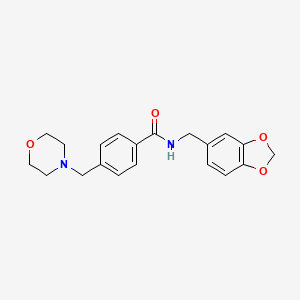 molecular formula C20H22N2O4 B3450192 N-(1,3-benzodioxol-5-ylmethyl)-4-(morpholin-4-ylmethyl)benzamide 