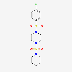 molecular formula C15H22ClN3O4S2 B3450198 Piperazine, 1-[(4-chlorophenyl)sulfonyl]-4-(1-piperidinylsulfonyl)- CAS No. 708231-02-1