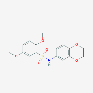molecular formula C16H17NO6S B3450254 N-(2,3-DIHYDRO-1,4-BENZODIOXIN-6-YL)-2,5-DIMETHOXYBENZENE-1-SULFONAMIDE 