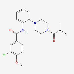 molecular formula C22H26ClN3O3 B3450280 3-Chloro-N-[2-(4-isobutyryl-piperazin-1-yl)-phenyl]-4-methoxy-benzamide 