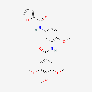 molecular formula C22H22N2O7 B3450285 N-[4-METHOXY-3-(3,4,5-TRIMETHOXYBENZAMIDO)PHENYL]FURAN-2-CARBOXAMIDE 