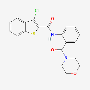 molecular formula C20H17ClN2O3S B3450324 3-chloro-N-[2-(morpholine-4-carbonyl)phenyl]-1-benzothiophene-2-carboxamide 