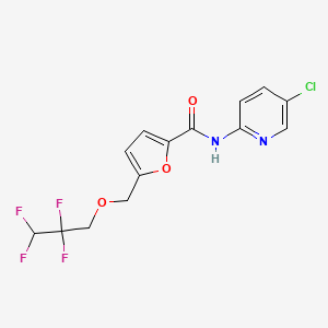 molecular formula C14H11ClF4N2O3 B3450358 N~2~-(5-CHLORO-2-PYRIDYL)-5-[(2,2,3,3-TETRAFLUOROPROPOXY)METHYL]-2-FURAMIDE 