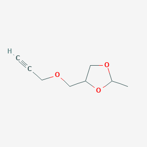 molecular formula C8H12O3 B034504 2-Methyl-4-(prop-2-ynoxymethyl)-1,3-dioxolane CAS No. 105922-60-9