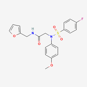 molecular formula C20H19FN2O5S B3450403 N-(furan-2-ylmethyl)-2-[N-(4-methoxyphenyl)-4-fluorobenzenesulfonamido]acetamide 