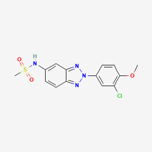 molecular formula C14H13ClN4O3S B3450427 N-[2-(3-chloro-4-methoxyphenyl)-2H-1,2,3-benzotriazol-5-yl]methanesulfonamide 